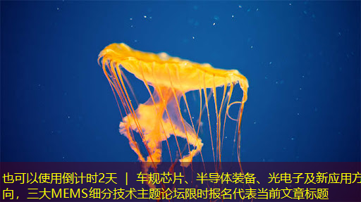 倒计时2天 | 车规芯片、半导体装备、光电子及新应用方向,三大MEMS细分技术主题论坛限时报名 倒计时2天 | 车规芯片、半导体装备、光电子及新应用方向,三大MEMS细分技术主题论坛限时报名